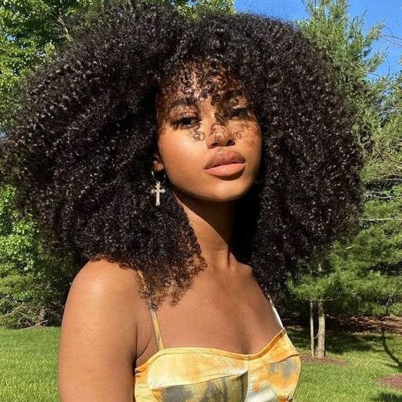 Natural Black Curly Hair Wig - Picture 3 of 3